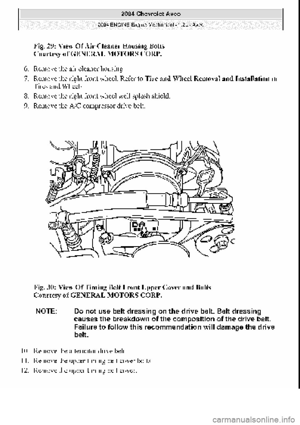 CHEVROLET AVEO 2002  Service Repair Manual 