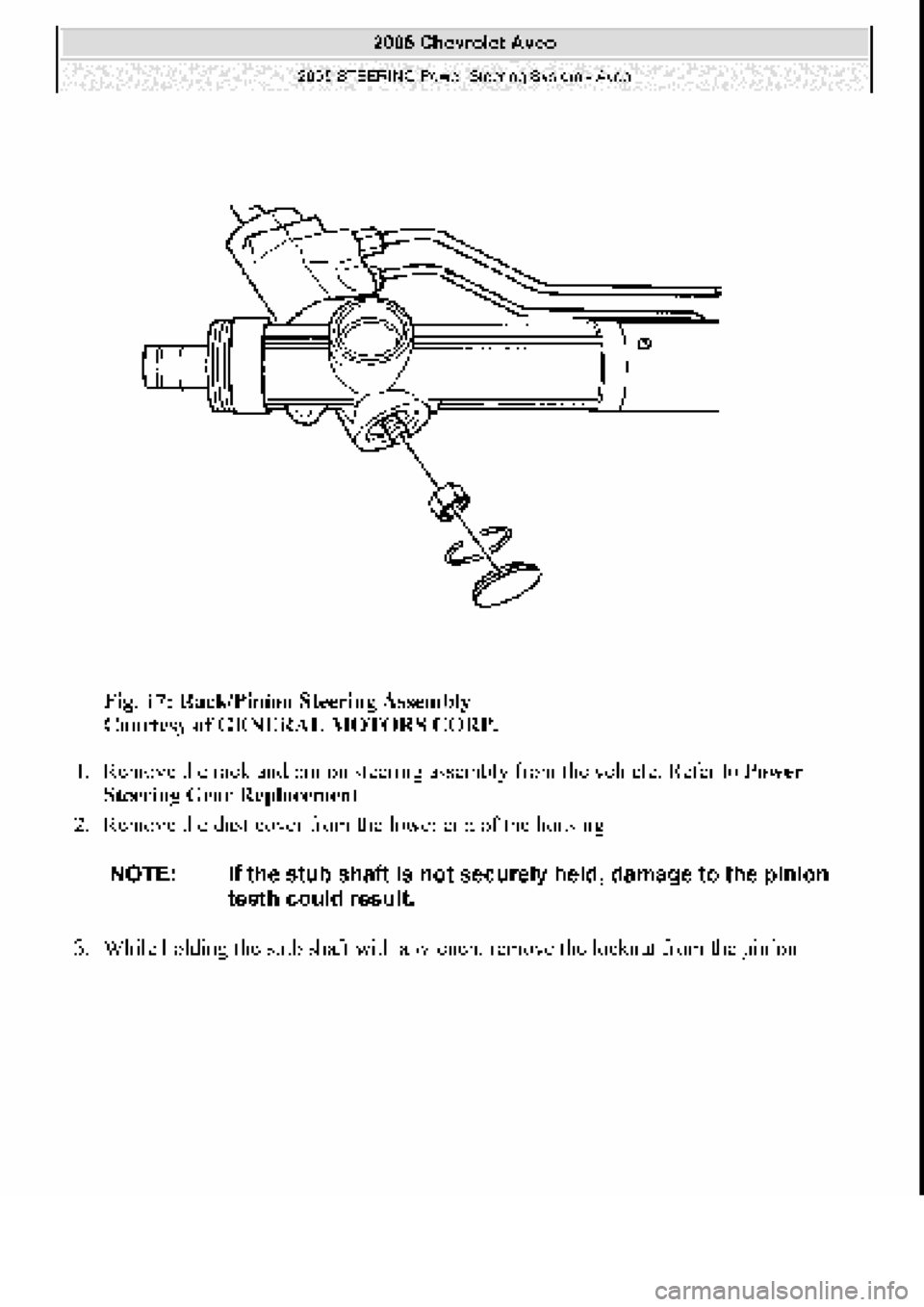 CHEVROLET AVEO 2002  Service Repair Manual 