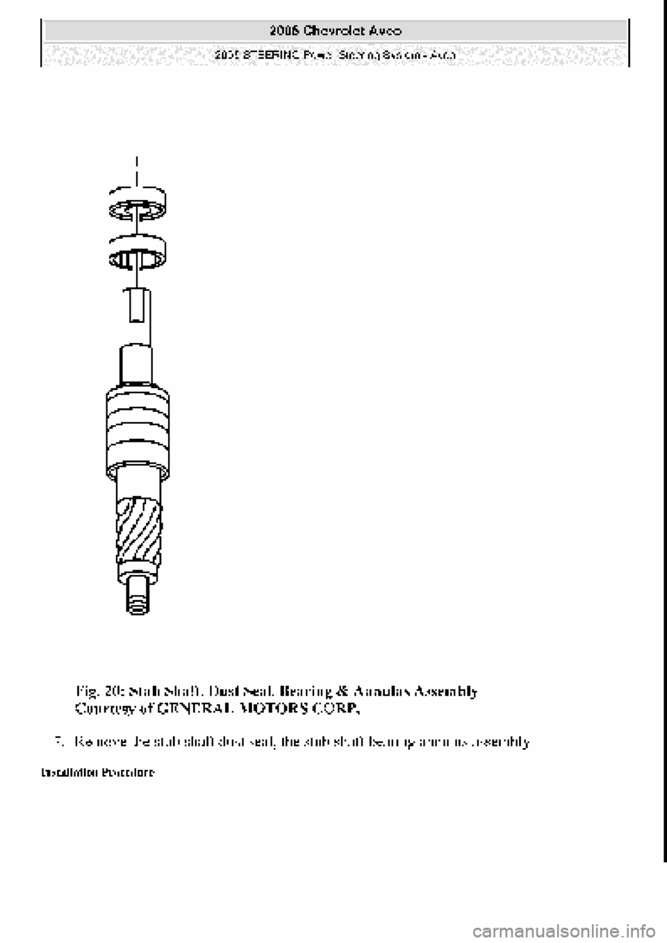 CHEVROLET AVEO 2002  Service Repair Manual 