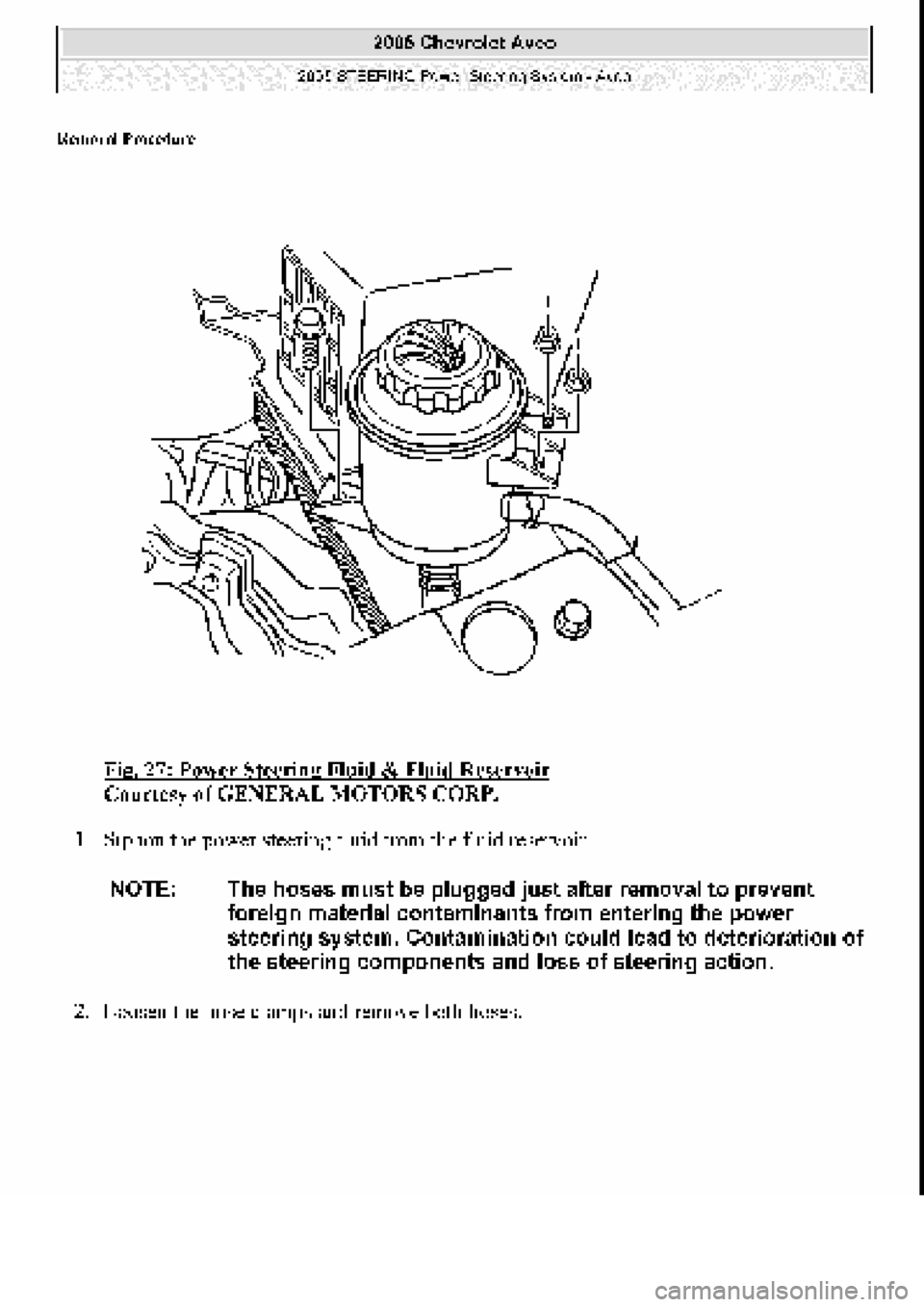 CHEVROLET AVEO 2002  Service Repair Manual 