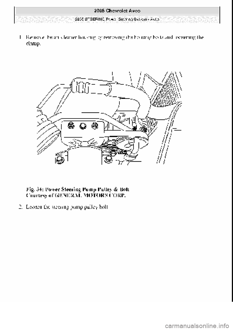 CHEVROLET AVEO 2002  Service Repair Manual 
