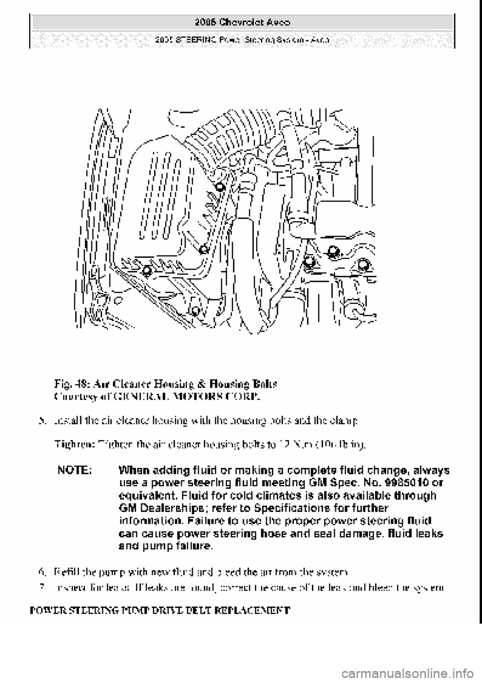 CHEVROLET AVEO 2002  Service Repair Manual 