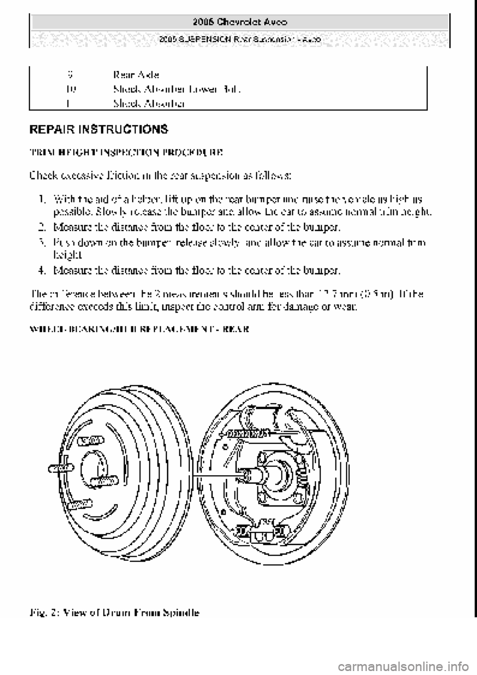 CHEVROLET AVEO 2002  Service Repair Manual 