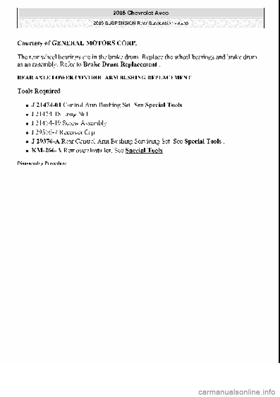 CHEVROLET AVEO 2002  Service Repair Manual 