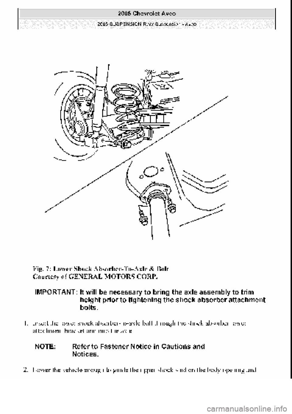 CHEVROLET AVEO 2002  Service Repair Manual 