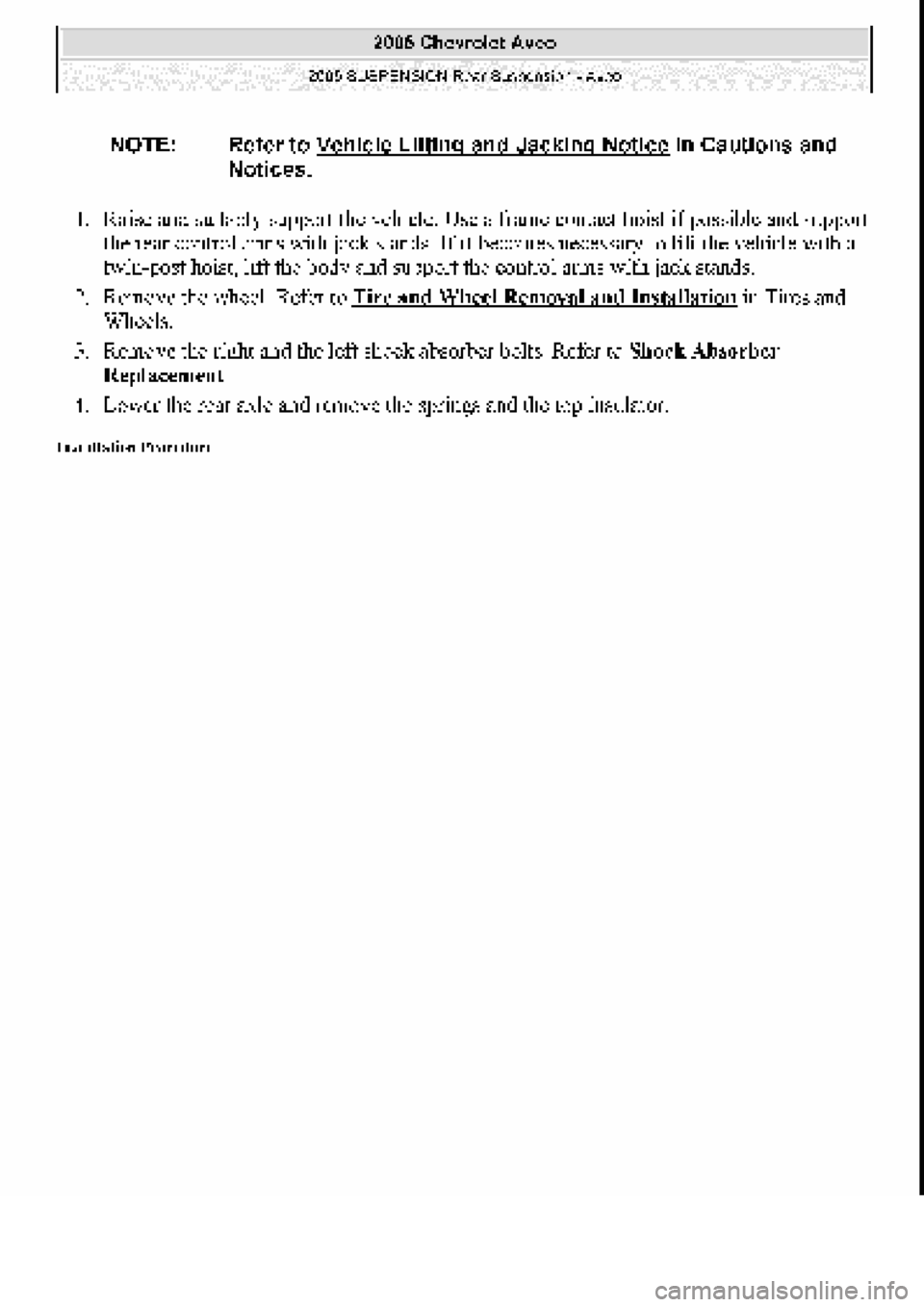 CHEVROLET AVEO 2002  Service Repair Manual 
