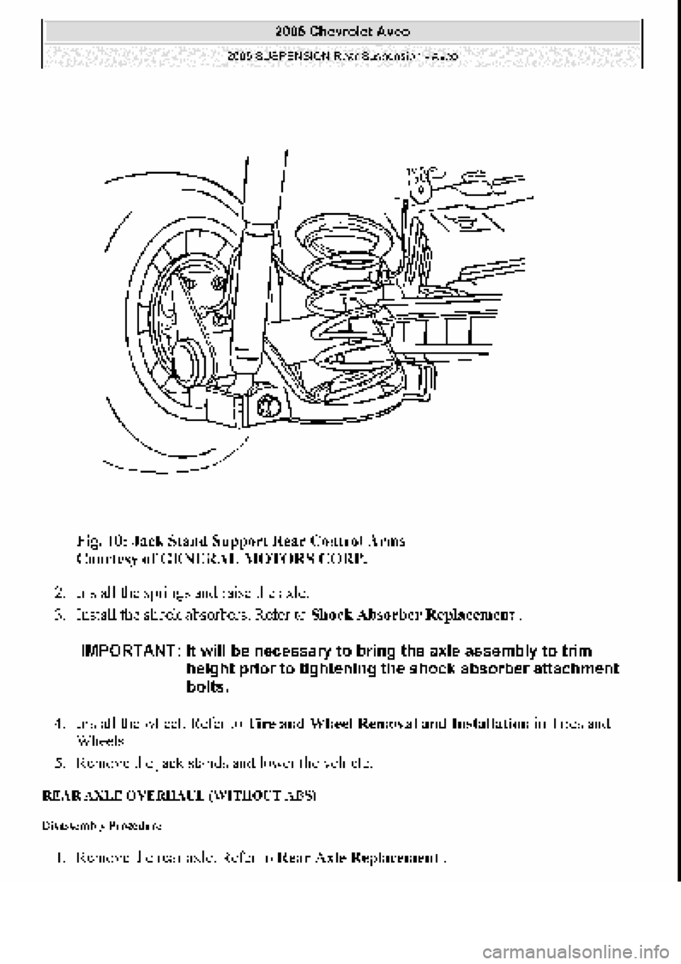 CHEVROLET AVEO 2002  Service Repair Manual 