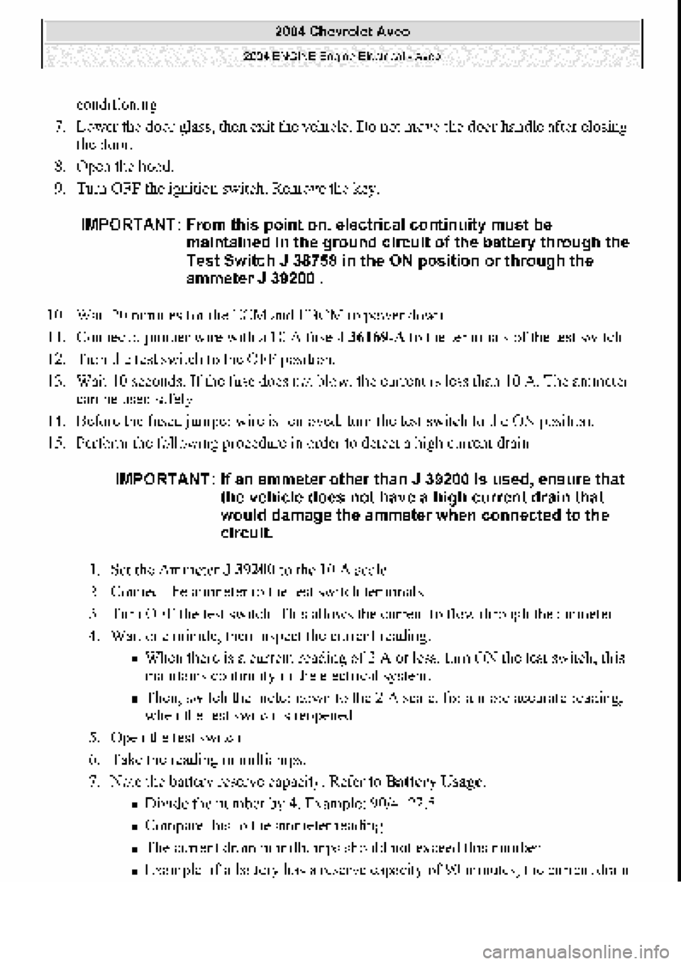 CHEVROLET AVEO 2002  Service Repair Manual 
