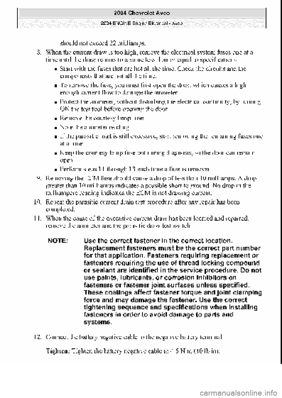 CHEVROLET AVEO 2002  Service Repair Manual 