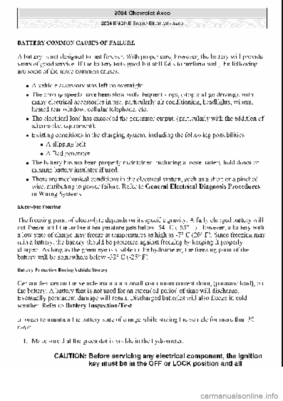CHEVROLET AVEO 2002  Service Repair Manual 