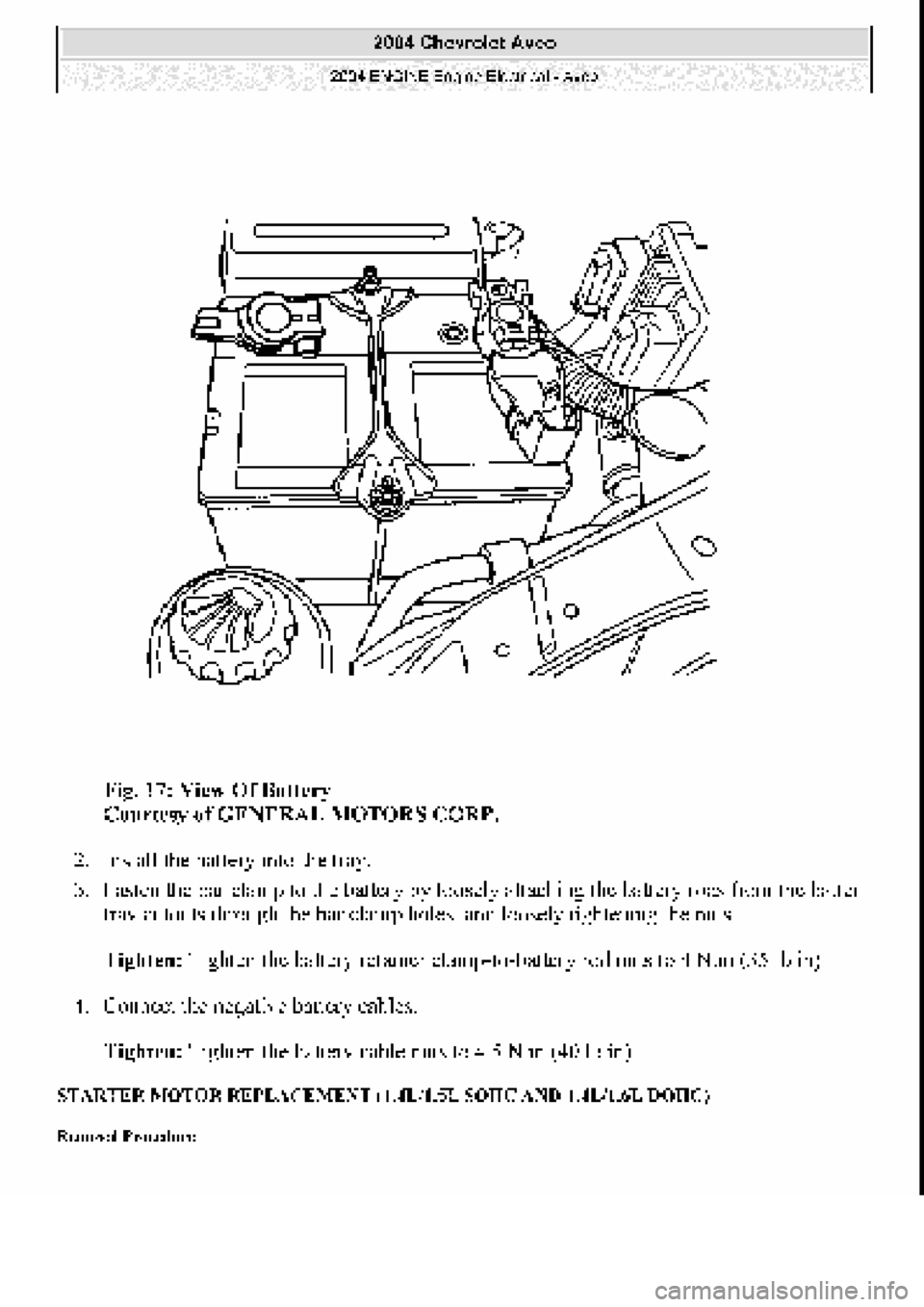 CHEVROLET AVEO 2002  Service Repair Manual 