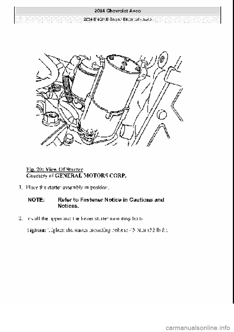 CHEVROLET AVEO 2002  Service Repair Manual 