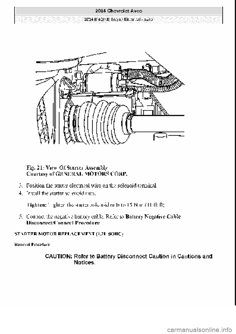 CHEVROLET AVEO 2002  Service Repair Manual 