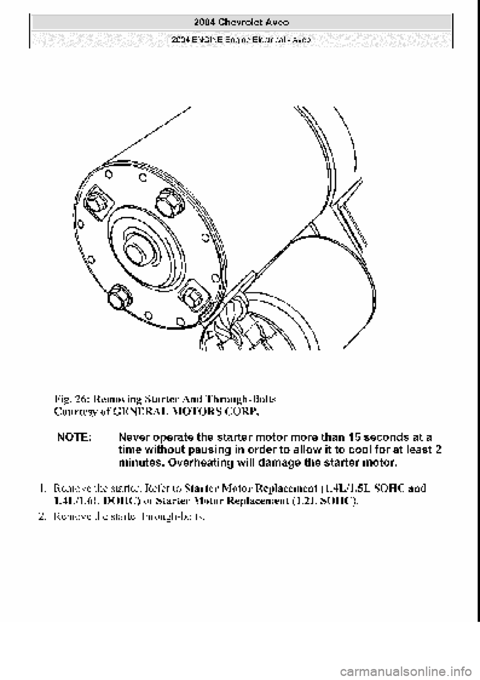 CHEVROLET AVEO 2002  Service Repair Manual 