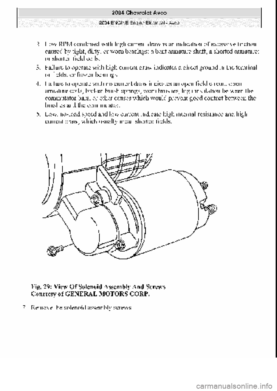 CHEVROLET AVEO 2002  Service Repair Manual 
