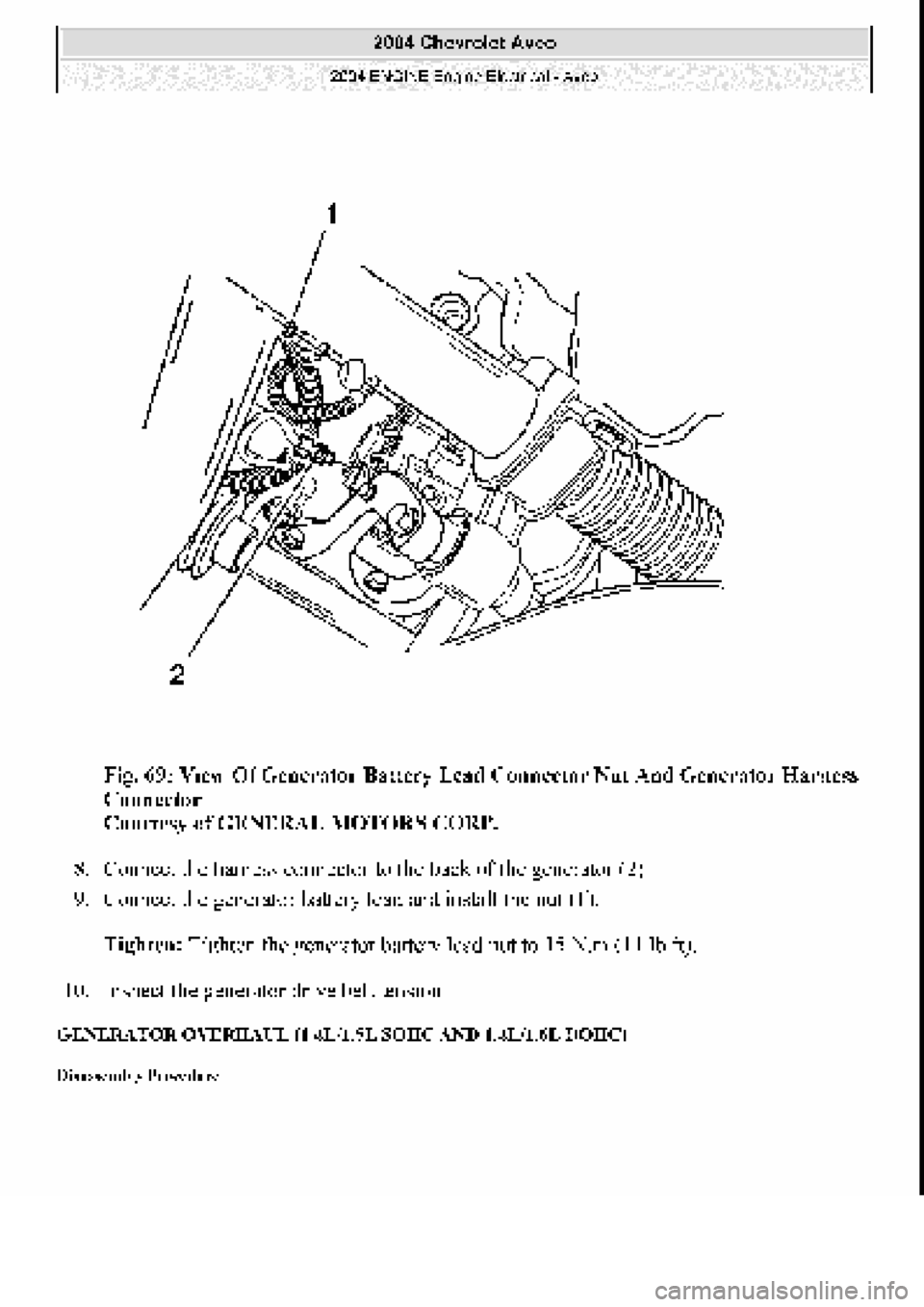 CHEVROLET AVEO 2002  Service Repair Manual 