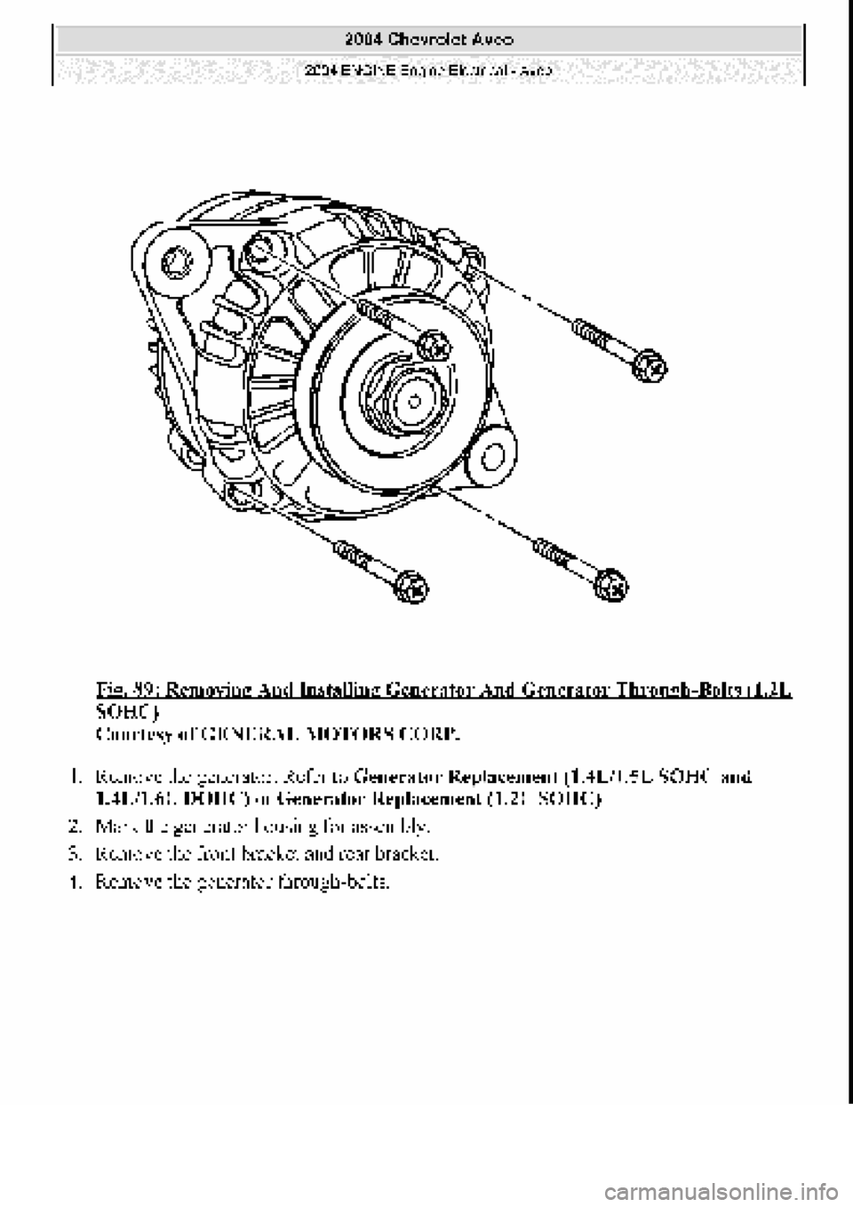 CHEVROLET AVEO 2002  Service Repair Manual 