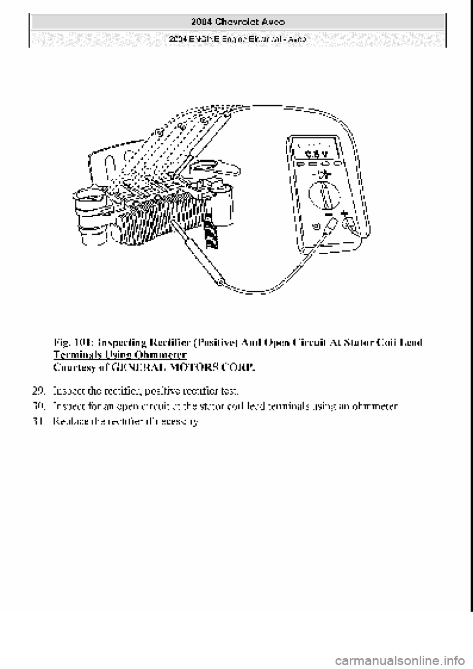 CHEVROLET AVEO 2002  Service Repair Manual 