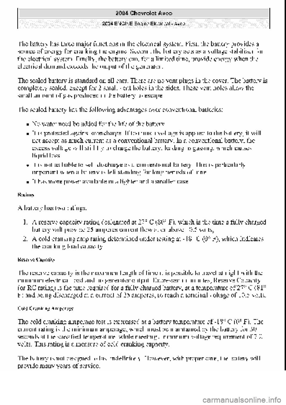 CHEVROLET AVEO 2002  Service Repair Manual 