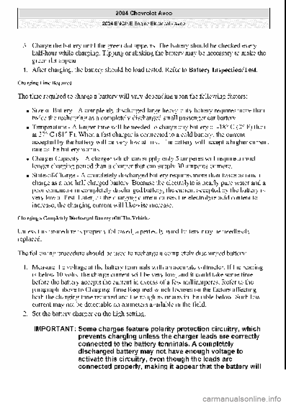 CHEVROLET AVEO 2002  Service Repair Manual 