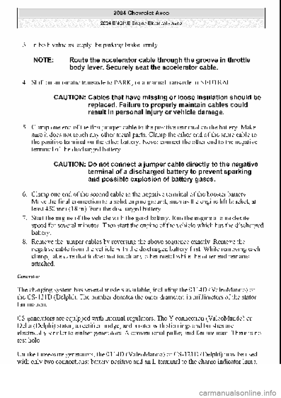 CHEVROLET AVEO 2002  Service Repair Manual 
