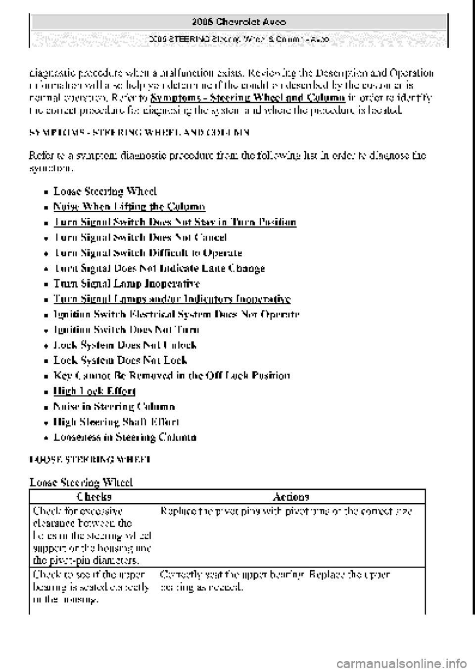 CHEVROLET AVEO 2002  Service Repair Manual 