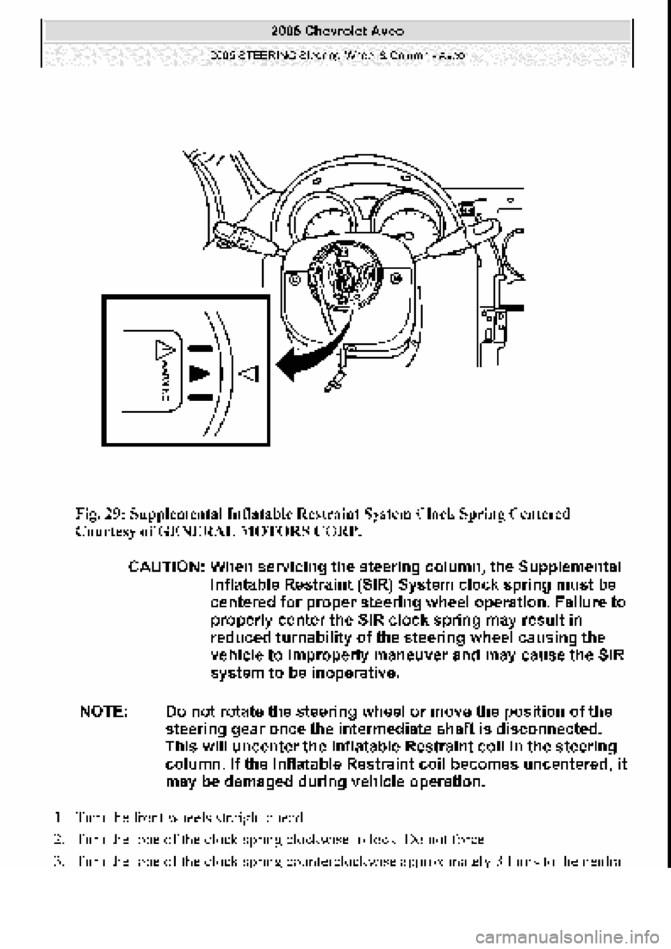 CHEVROLET AVEO 2002  Service Repair Manual 