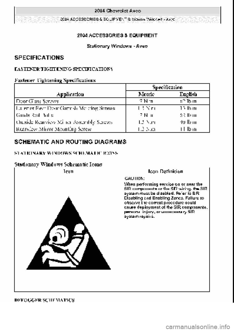 CHEVROLET AVEO 2002  Service Repair Manual 