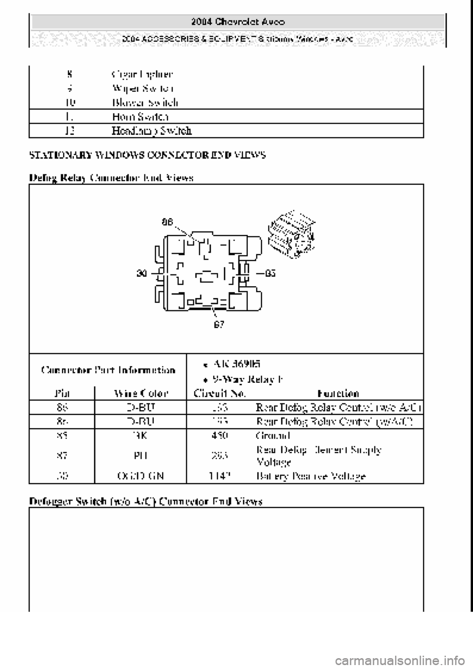 CHEVROLET AVEO 2002  Service Repair Manual 