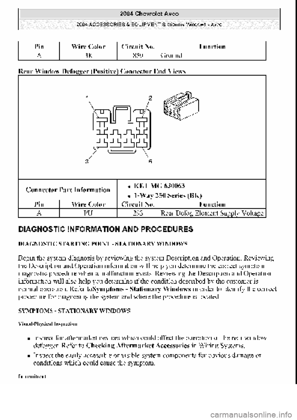 CHEVROLET AVEO 2002  Service Repair Manual 