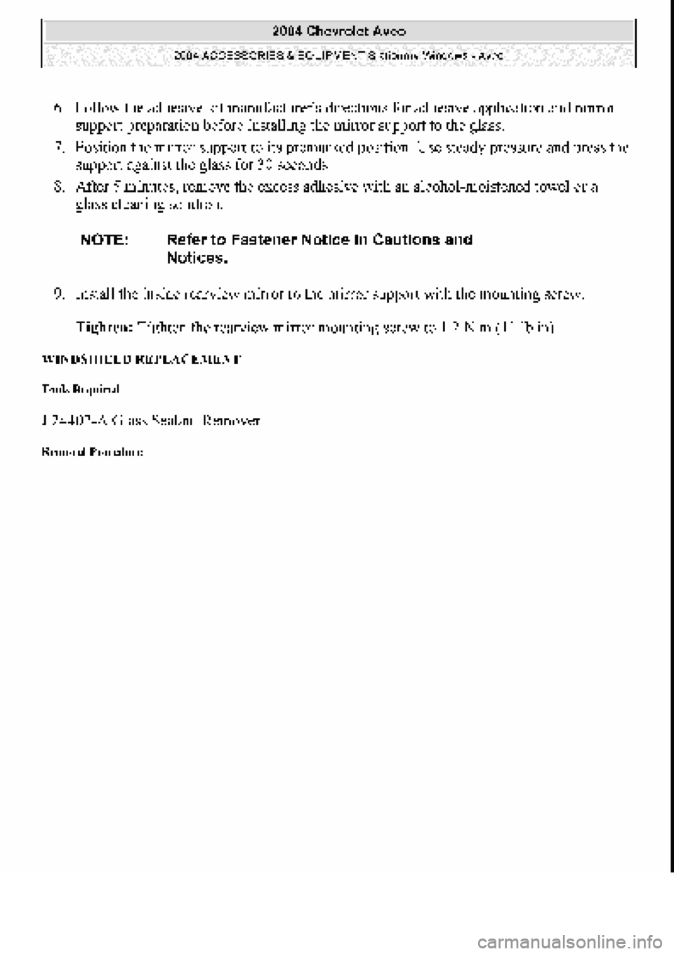 CHEVROLET AVEO 2002  Service Repair Manual 