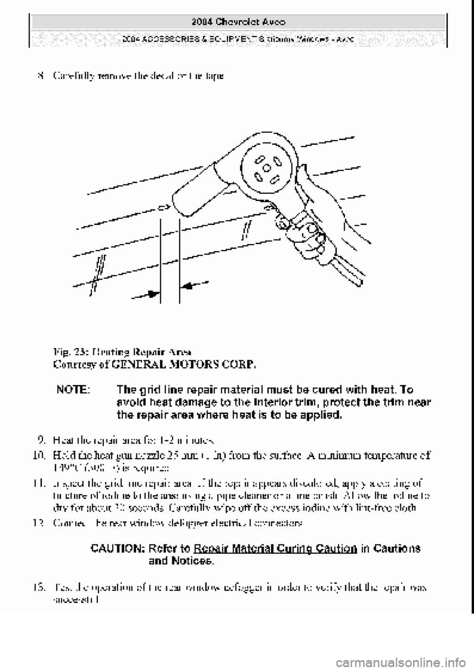 CHEVROLET AVEO 2002  Service Repair Manual 