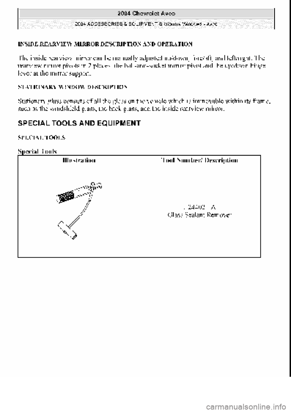 CHEVROLET AVEO 2002  Service Repair Manual 