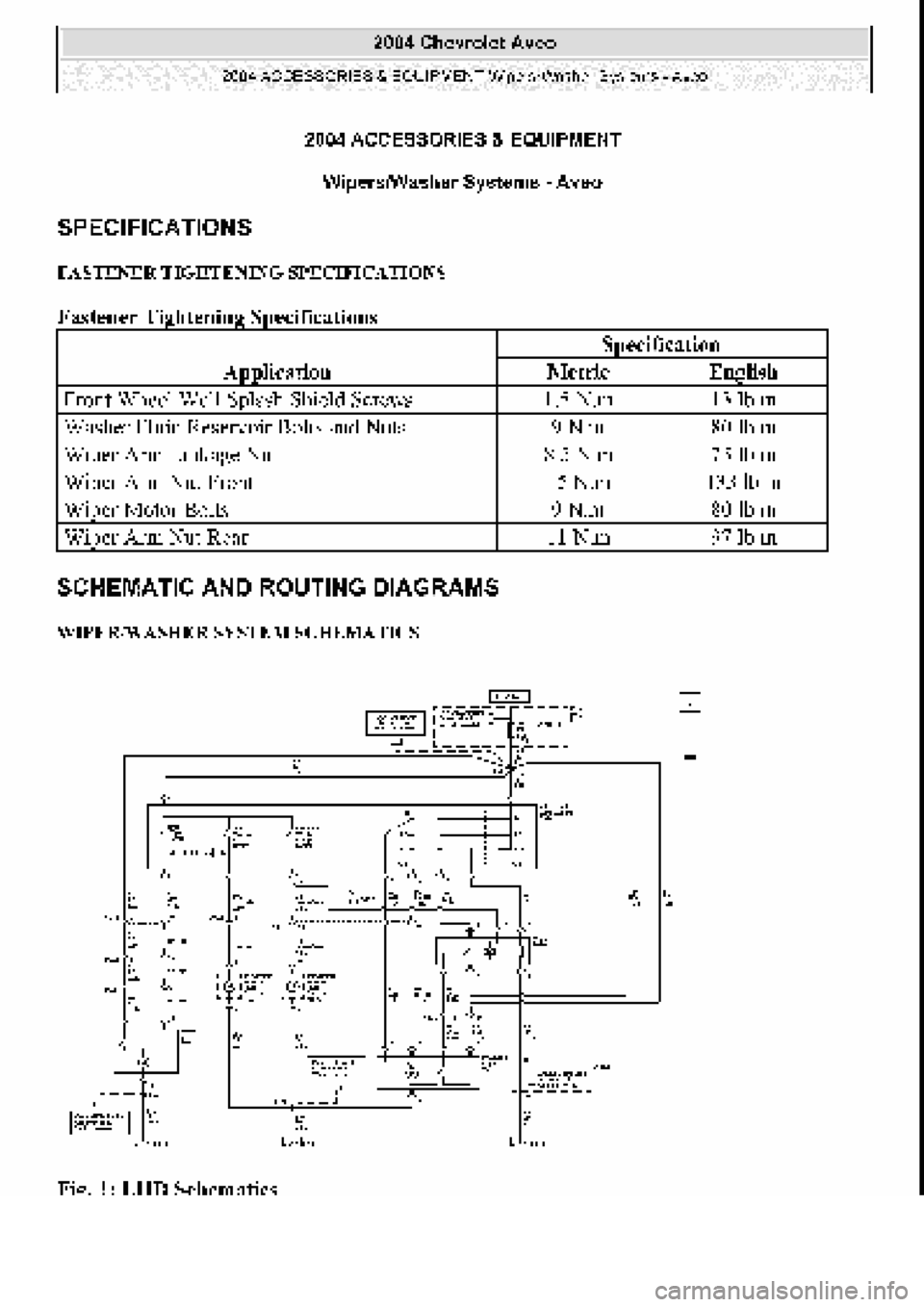 CHEVROLET AVEO 2002  Service Repair Manual 