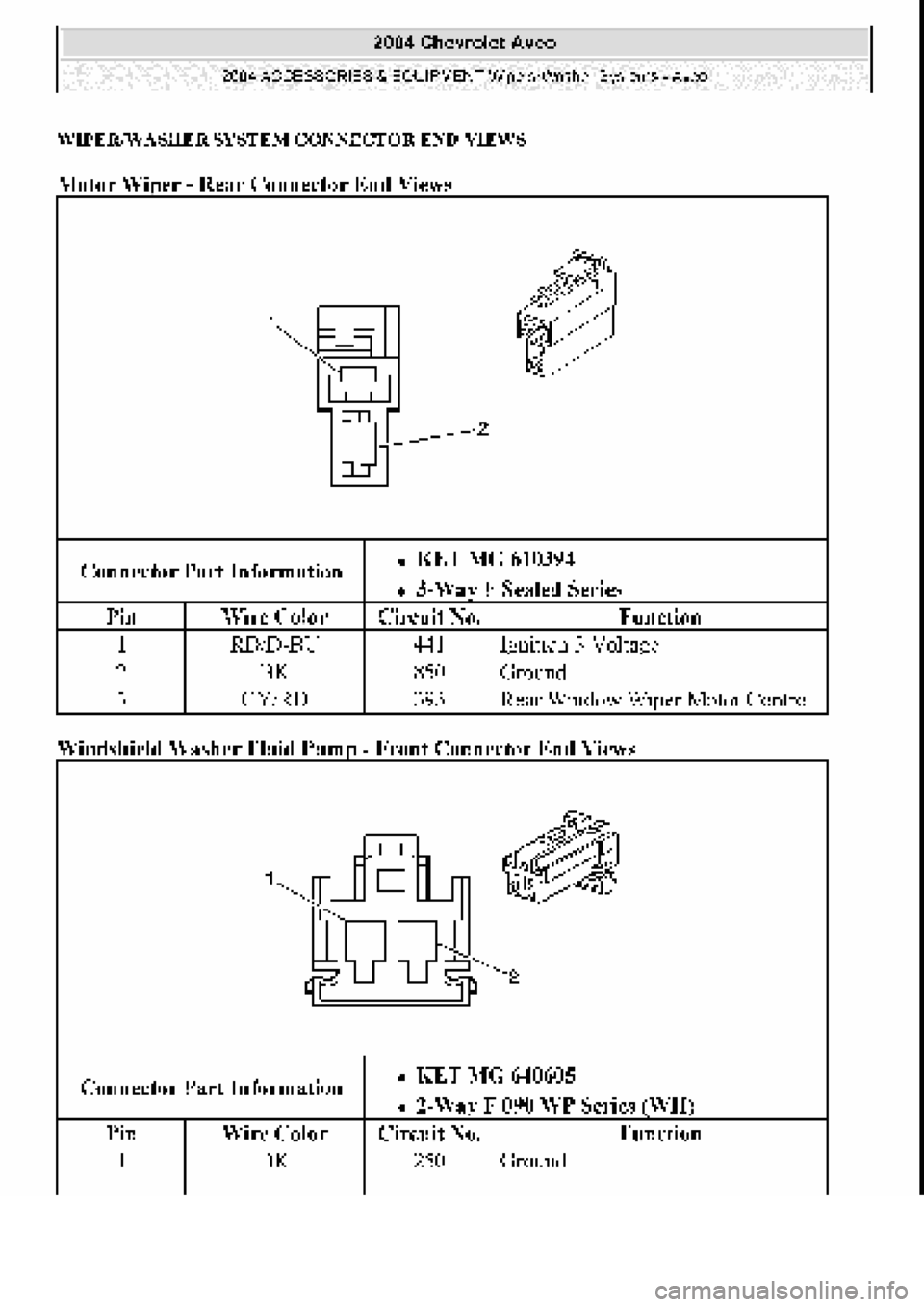 CHEVROLET AVEO 2002  Service Repair Manual 