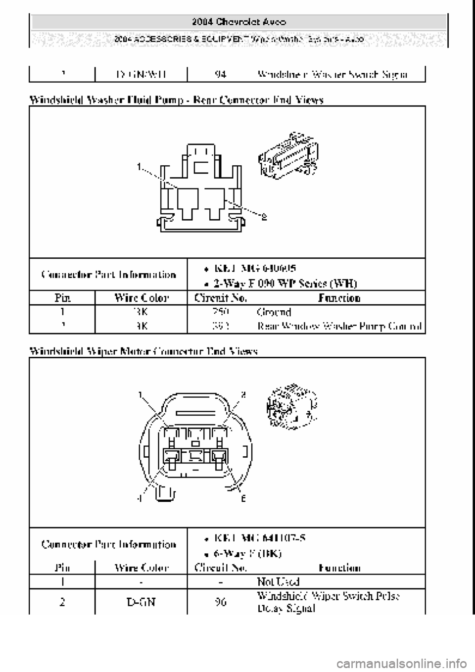 CHEVROLET AVEO 2002  Service Repair Manual 