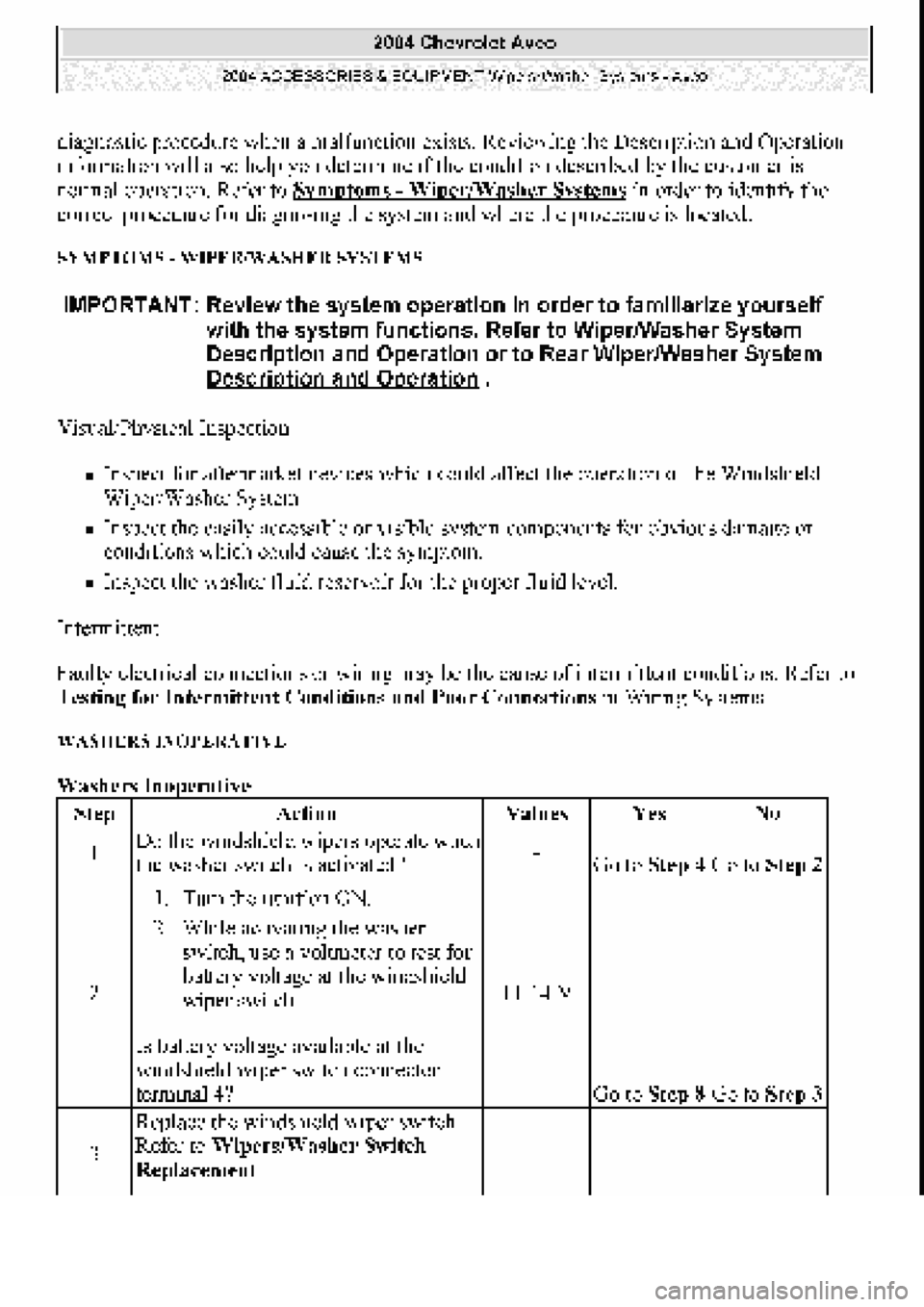 CHEVROLET AVEO 2002  Service Repair Manual 