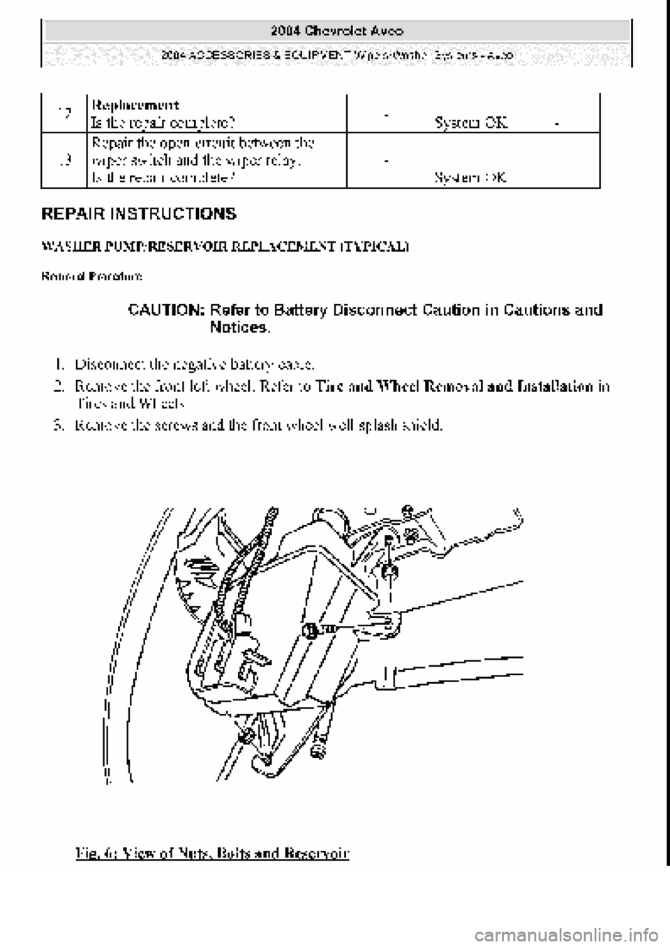 CHEVROLET AVEO 2002  Service Repair Manual 