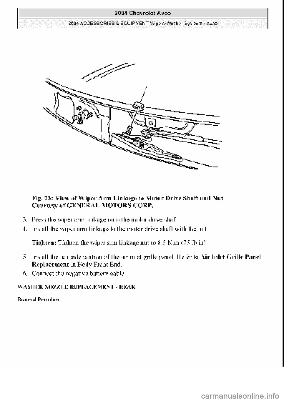 CHEVROLET AVEO 2002  Service Repair Manual 