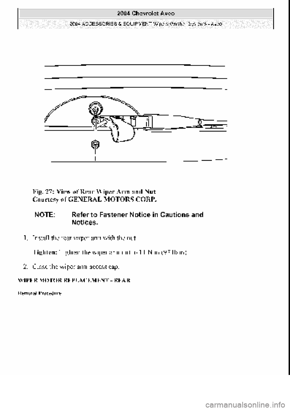 CHEVROLET AVEO 2002  Service Repair Manual 
