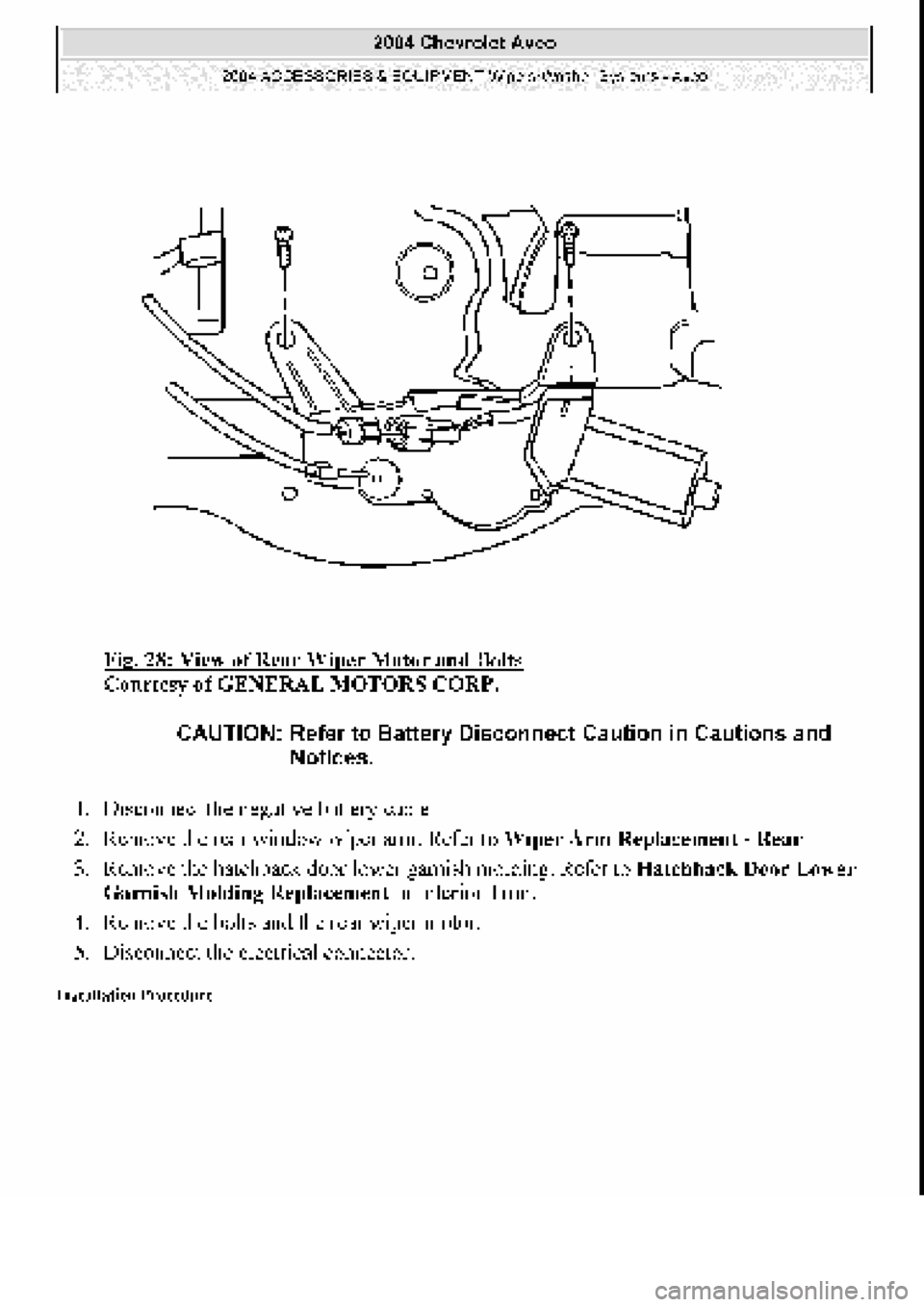 CHEVROLET AVEO 2002  Service Repair Manual 
