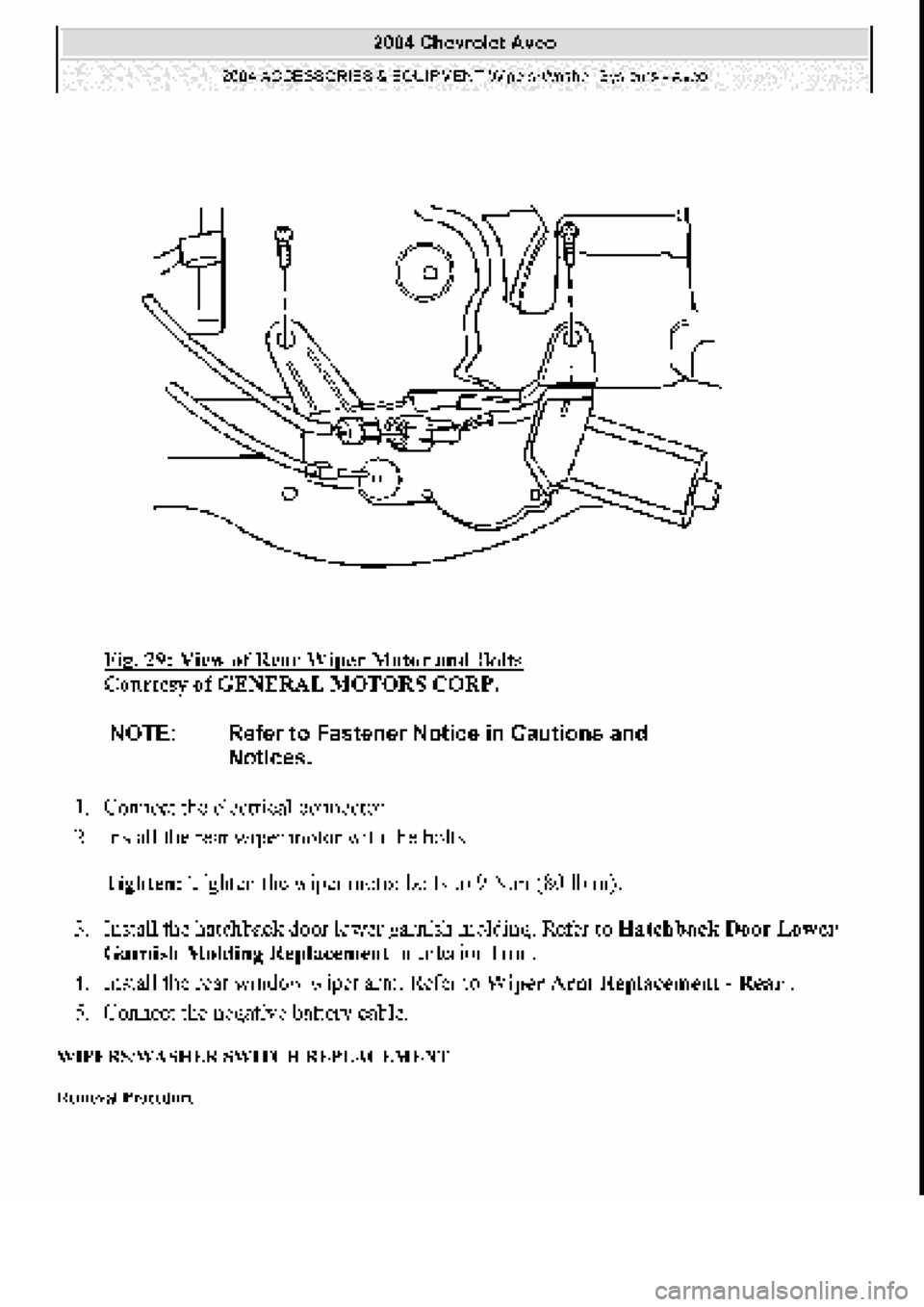 CHEVROLET AVEO 2002  Service Repair Manual 