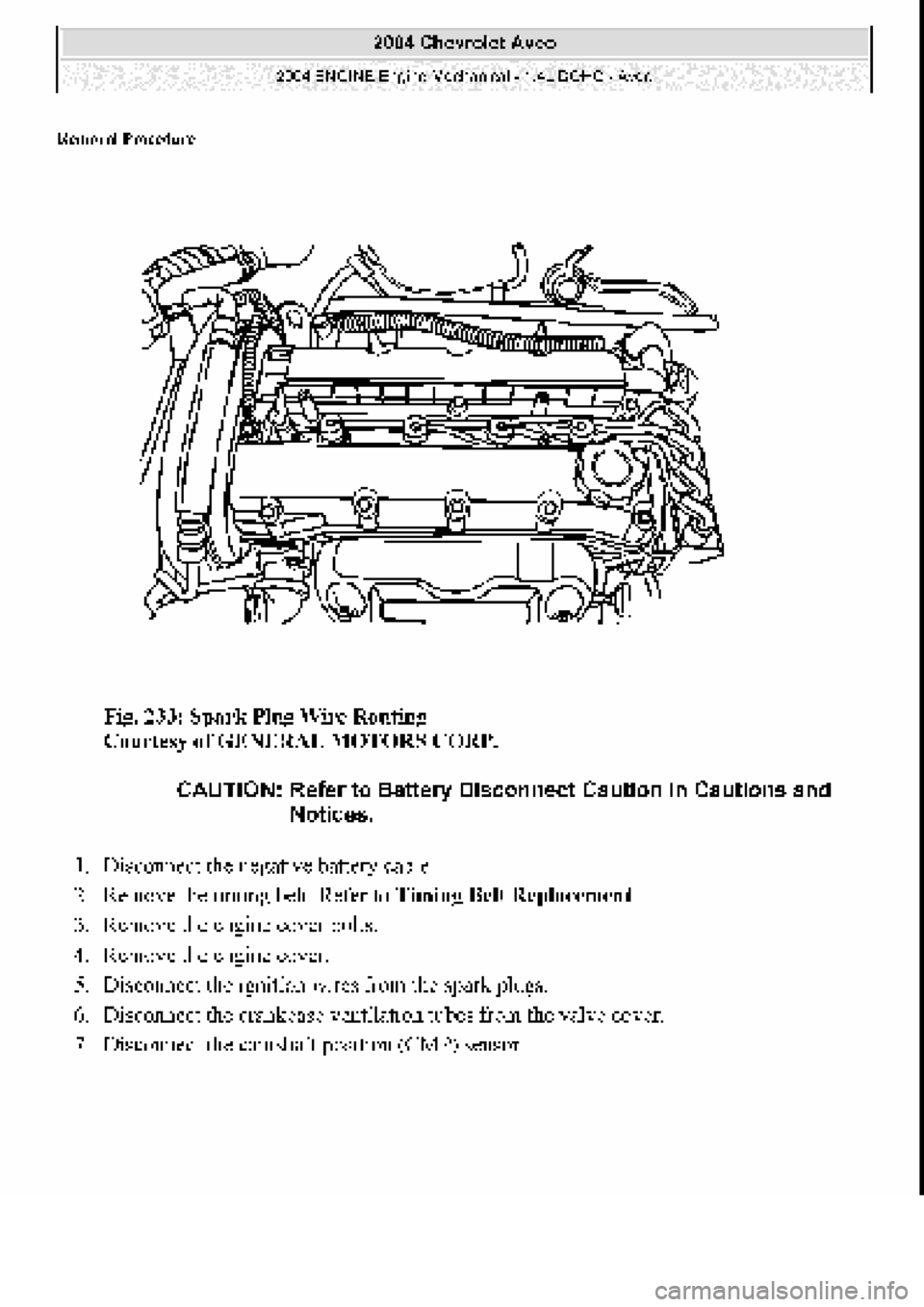CHEVROLET AVEO 2002  Service Repair Manual 