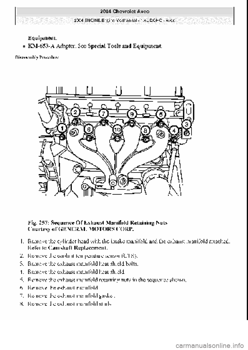 CHEVROLET AVEO 2002  Service Repair Manual 