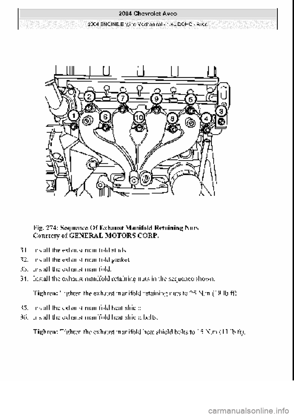 CHEVROLET AVEO 2002  Service Repair Manual 