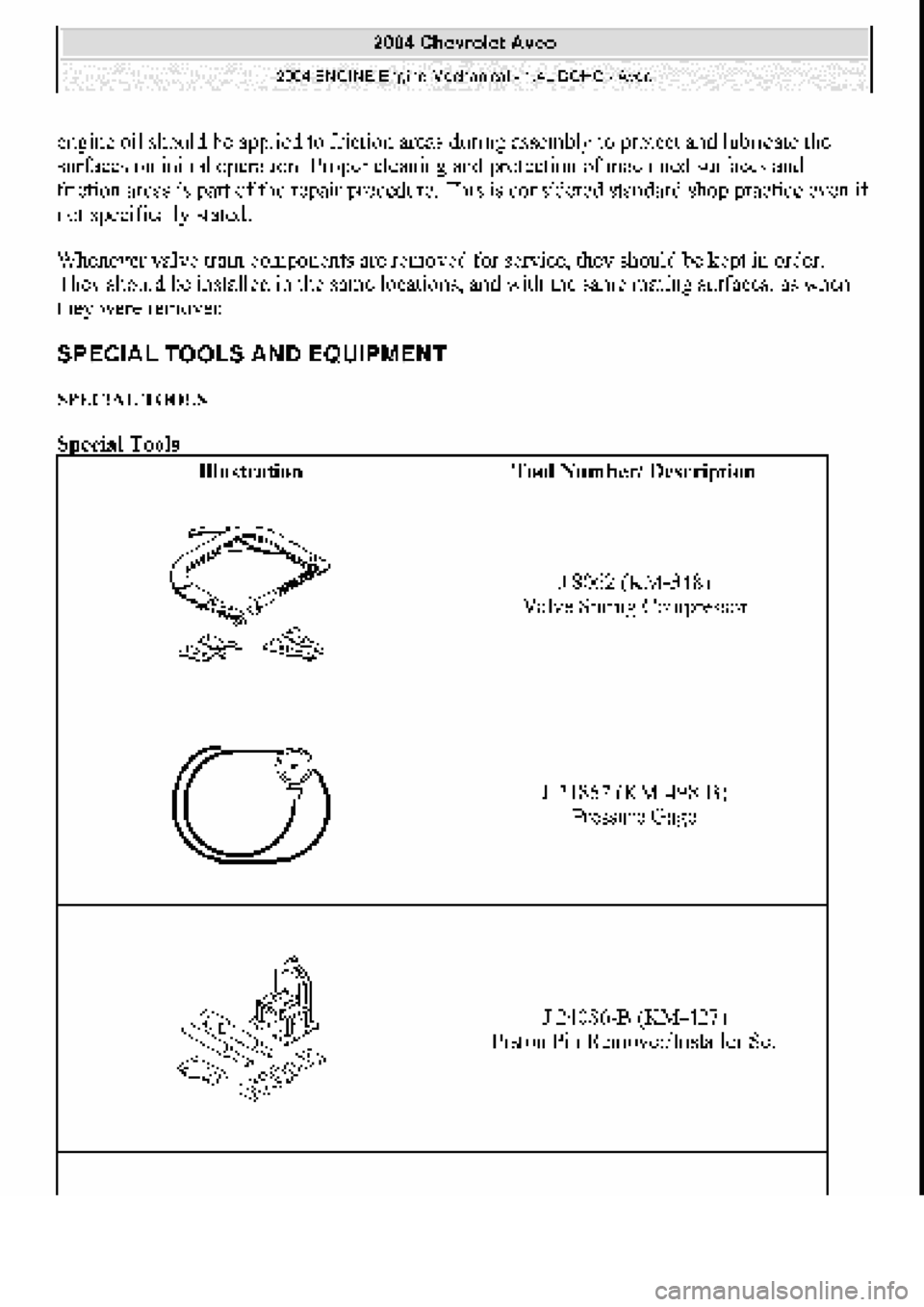 CHEVROLET AVEO 2002  Service Repair Manual 
