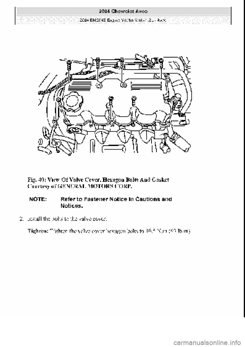 CHEVROLET AVEO 2002  Service Repair Manual 