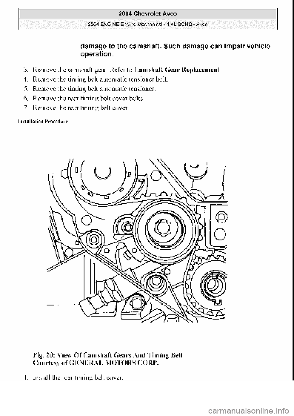 CHEVROLET AVEO 2002  Service Repair Manual 