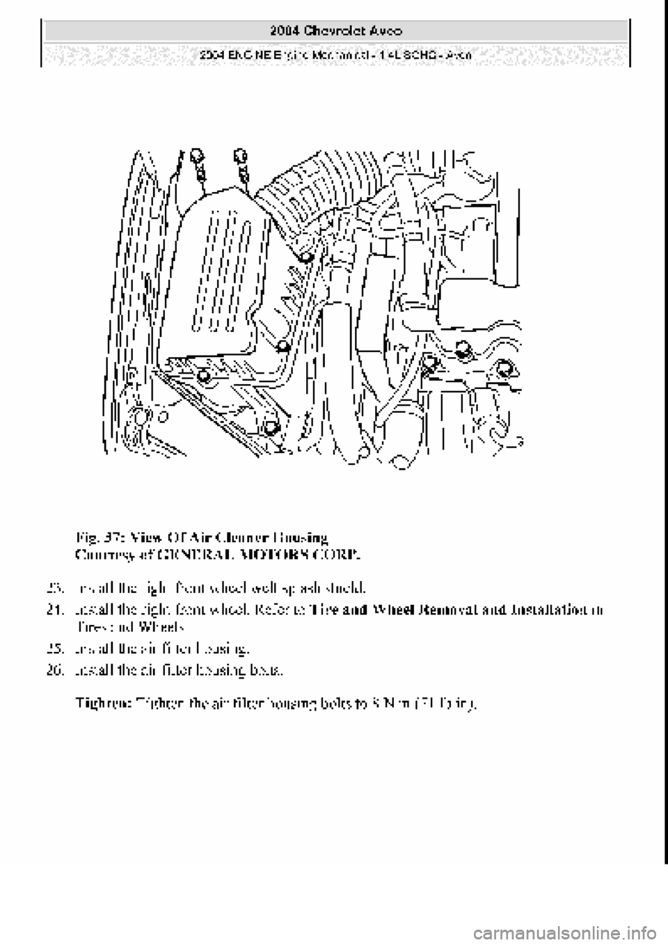 CHEVROLET AVEO 2002  Service Repair Manual 