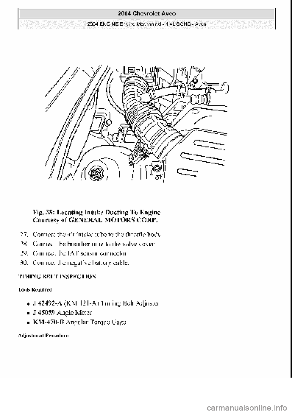 CHEVROLET AVEO 2002  Service Repair Manual 